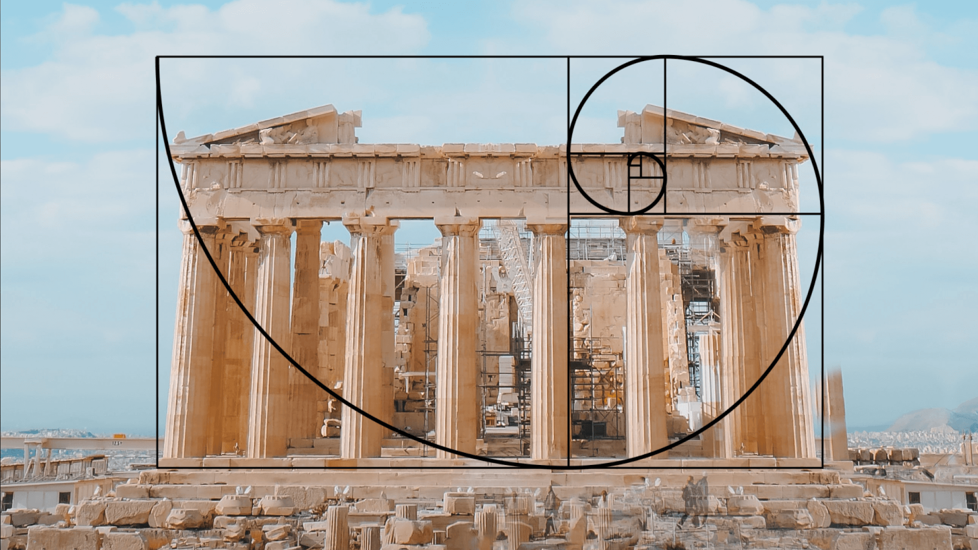 Architectural diagram illustrating sacred geometry of the Acropolis