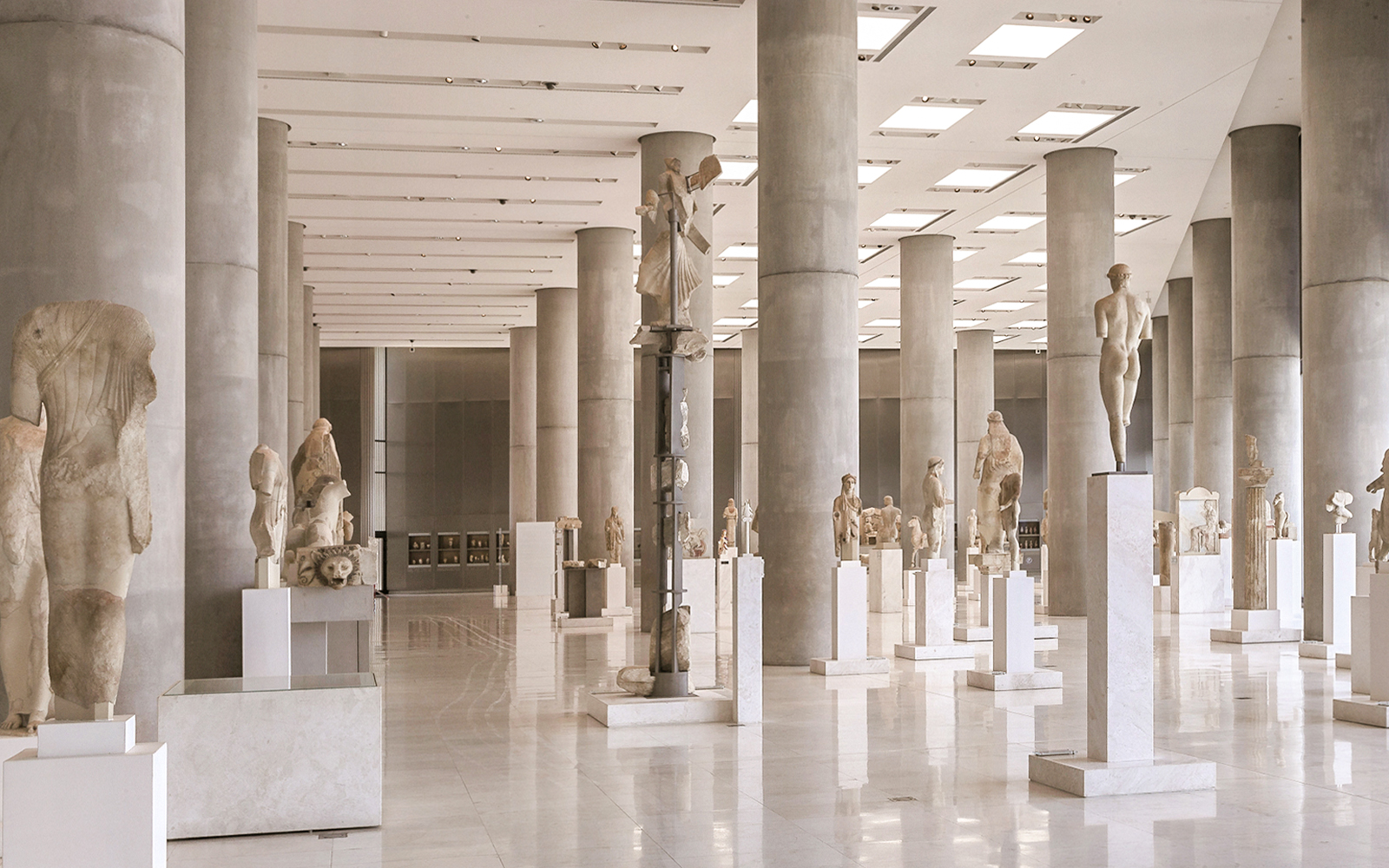The modern Acropolis Museum with glass reflections of the Parthenon